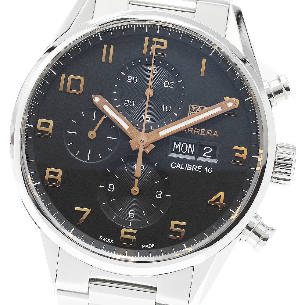 タグホイヤー TAG HEUER CV2A1AB カレラ キャリバー16 クロノグラフ デイデイト 自動巻き メンズ 保証書付き_961445【中古】