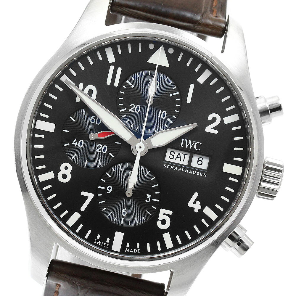 IWC SCHAFFHAUSEN IW377714 パイロットウォッチ プティ プランス デイデイト クロノグラフ 自動巻き メンズ 保証書付き_968996