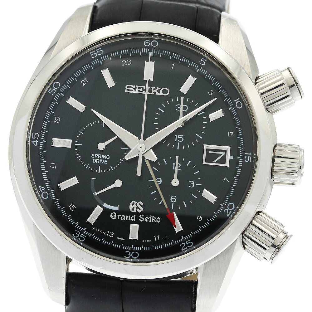 セイコー SEIKO SBGC007/9R86-0AA0 グランドセイコー GMT クロノグラフ スプリングドライブ メンズ 箱・保証書付き_970472【中古】