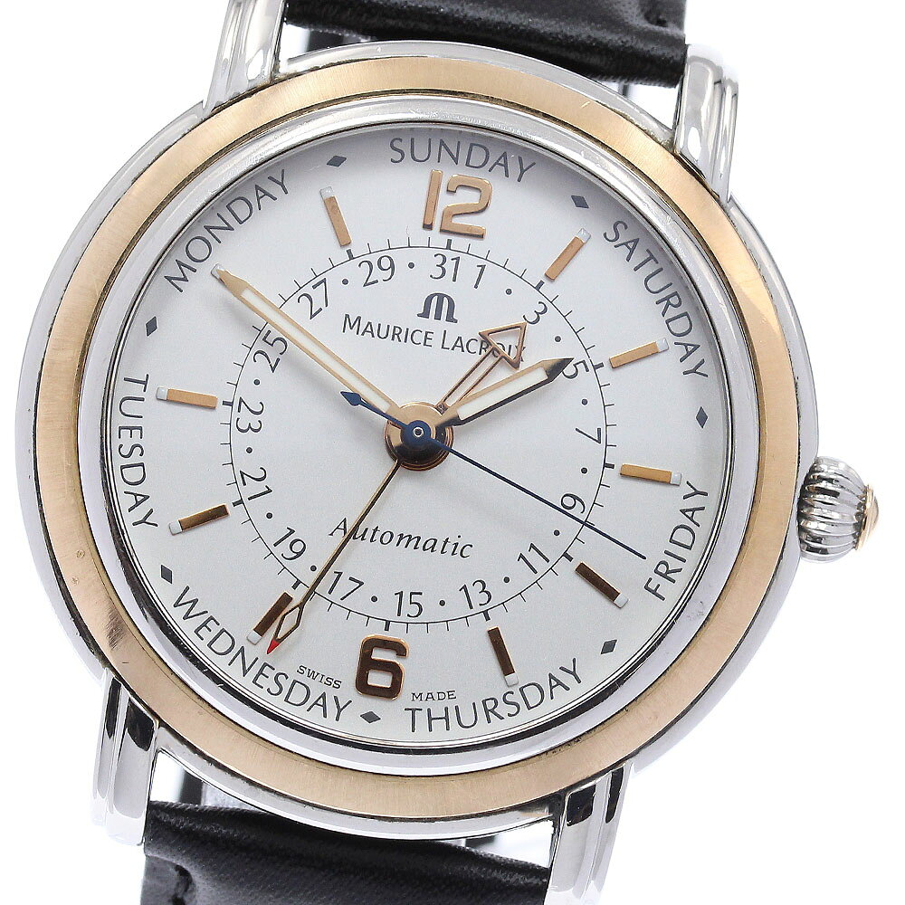 モーリスラクロア MAURICE LACROIX MP6328 マスターピース ファイブハンズ デイデイト 自動巻き メンズ _970949【中古】