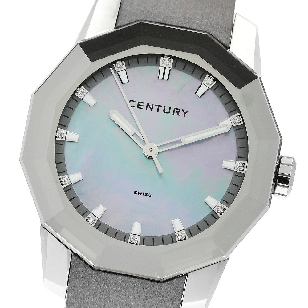 センチュリー CENTURY 606.7.Q.A2.13.15D.QXN タイムジェム プライムタイム 12Pダイヤ シェル文字盤 クォーツ レディース 美品 _972072【中古】
