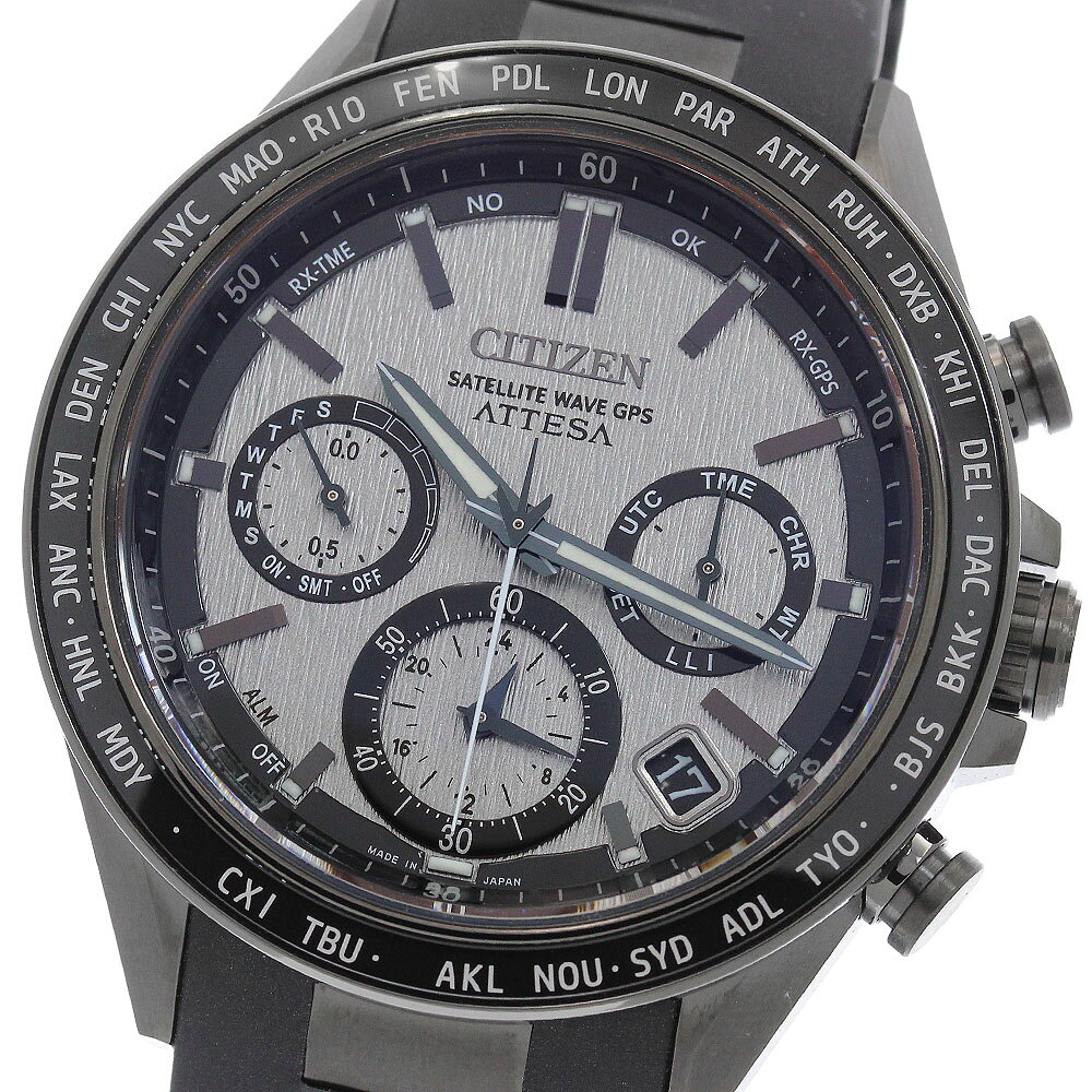 シチズン CITIZEN CC4055-14H/F950-0029S08 アテッサ ACT Line エコドライブ ソーラー電波 メンズ 極美品 箱・保証書付き_972411【中古】