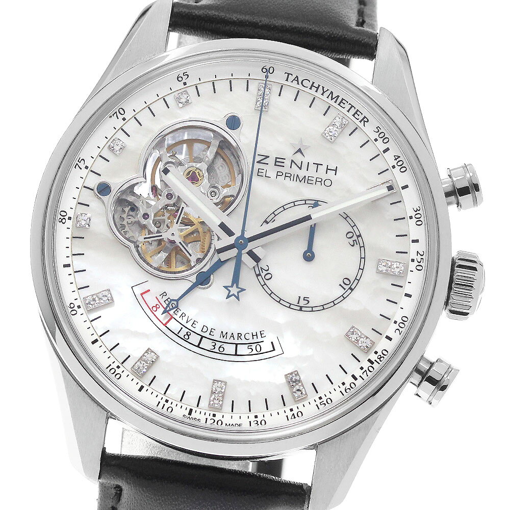 訳あり ゼニス ZENITH 03.2080.4021/81.C714 エルプリメロ クロノマスター パワーリザーブ 自動巻き メンズ 箱・保証書付き_959751【中古】