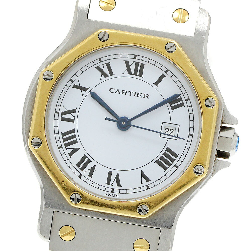 カルティエ CARTIER サントスオクタゴン LM デイト 自動巻き メンズ _962182【中古】