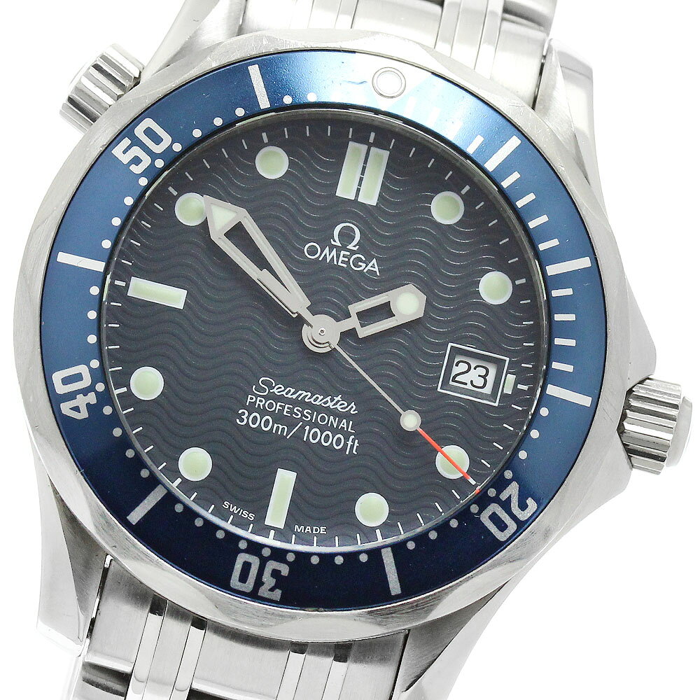 オメガ OMEGA 2561.80 シーマスター300 デイト クォーツ ボーイズ 保証書付き_962744【中古】