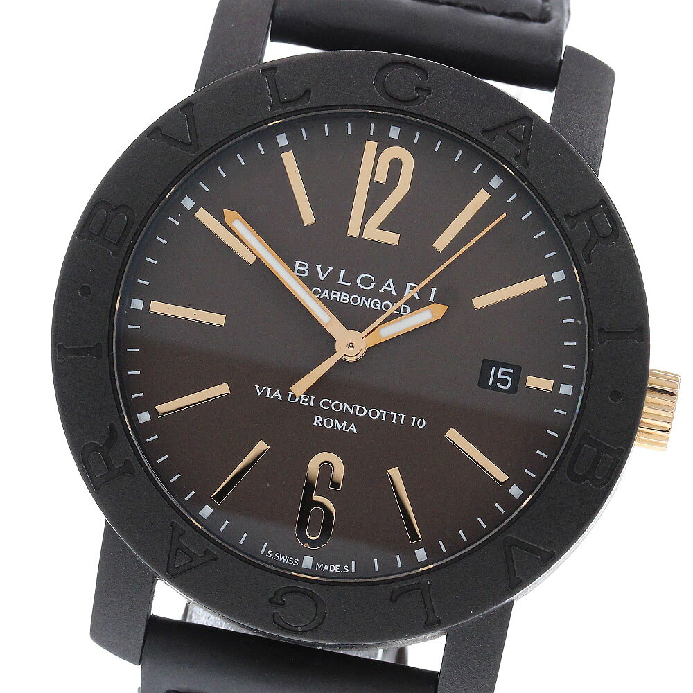 ブルガリ BVLGARI BB40CL/102633 ブルガリブルガリ カーボンゴールド デイト ローマ記念 自動巻き メンズ 保証書付き_968069