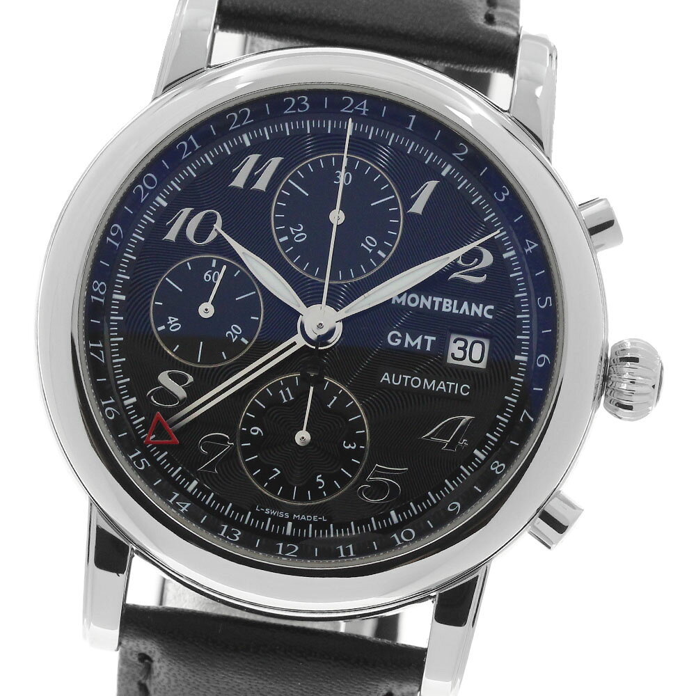 モンブラン MONTBLANC 7067 マイスターシュテック GMT デイト クロノグラフ 自動巻き メンズ 良品 _970922【中古】