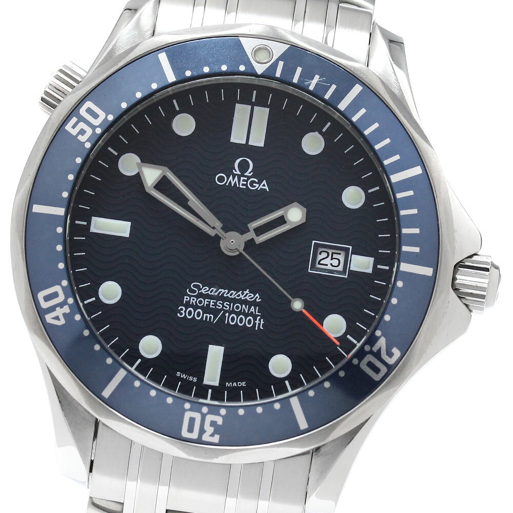 オメガ OMEGA 2541.80 シーマスター300 デイト クォーツ メンズ 美品 保証書付き_965299【中古】