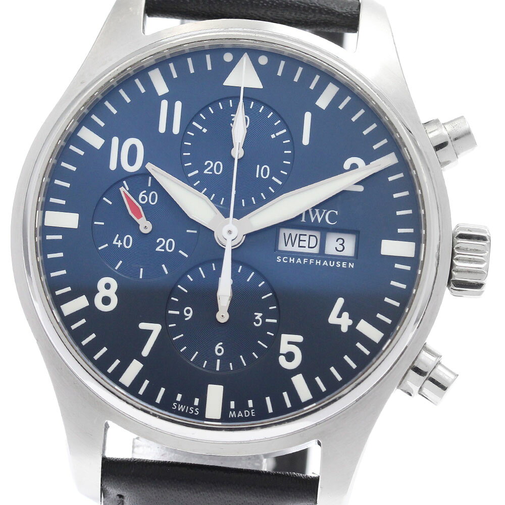 IWC IWC SCHAFFHAUSEN IW377714 パイロットウォッチ プティ プランス デイデイト クロノグラフ 自動巻き メンズ 保証書付き_969002【中古】