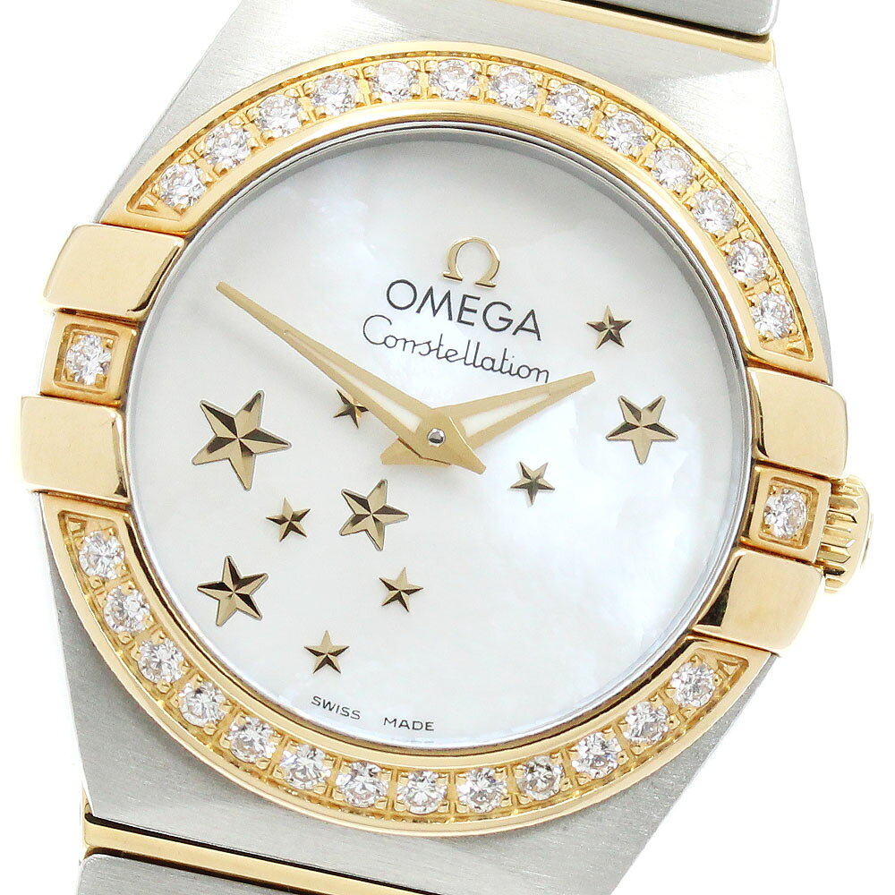 オメガ OMEGA 123.25.24.60.05.001 コンステレーション ブラッシュ ダイヤベゼル クォーツ レディース 良品 箱・保証書付き_972287【中古】