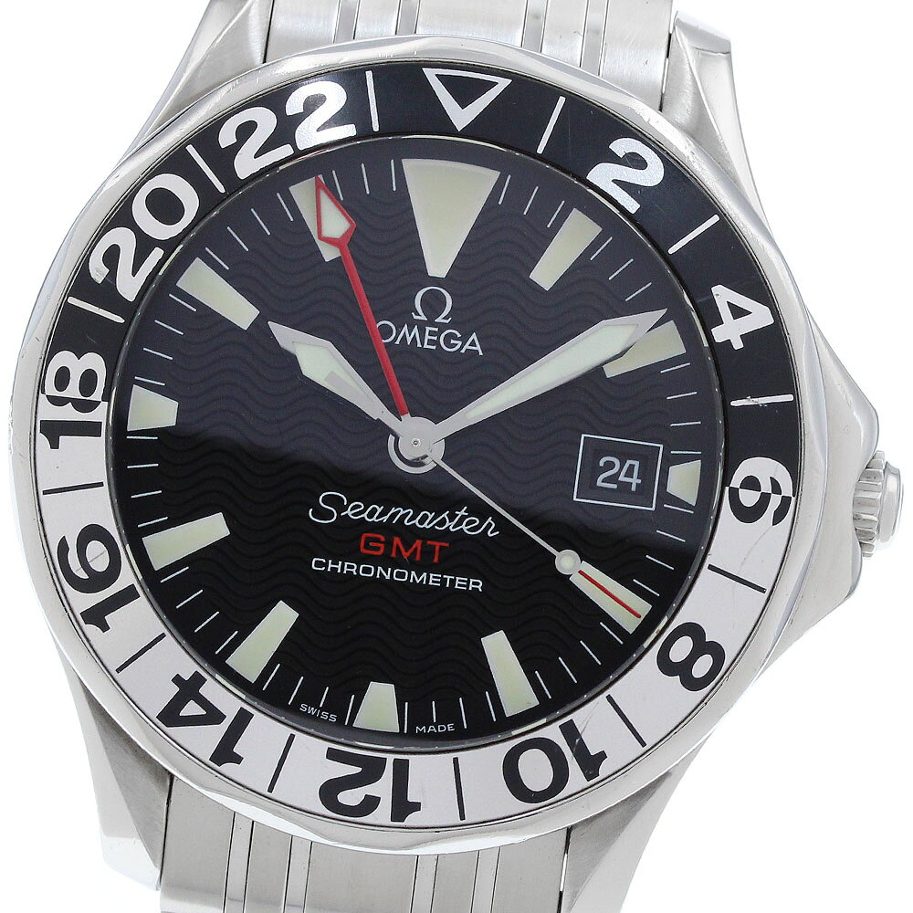 オメガ OMEGA 2534.50 シーマスター300 50周年記念モデル GMT デイト 自動巻き メンズ _965481【中古】