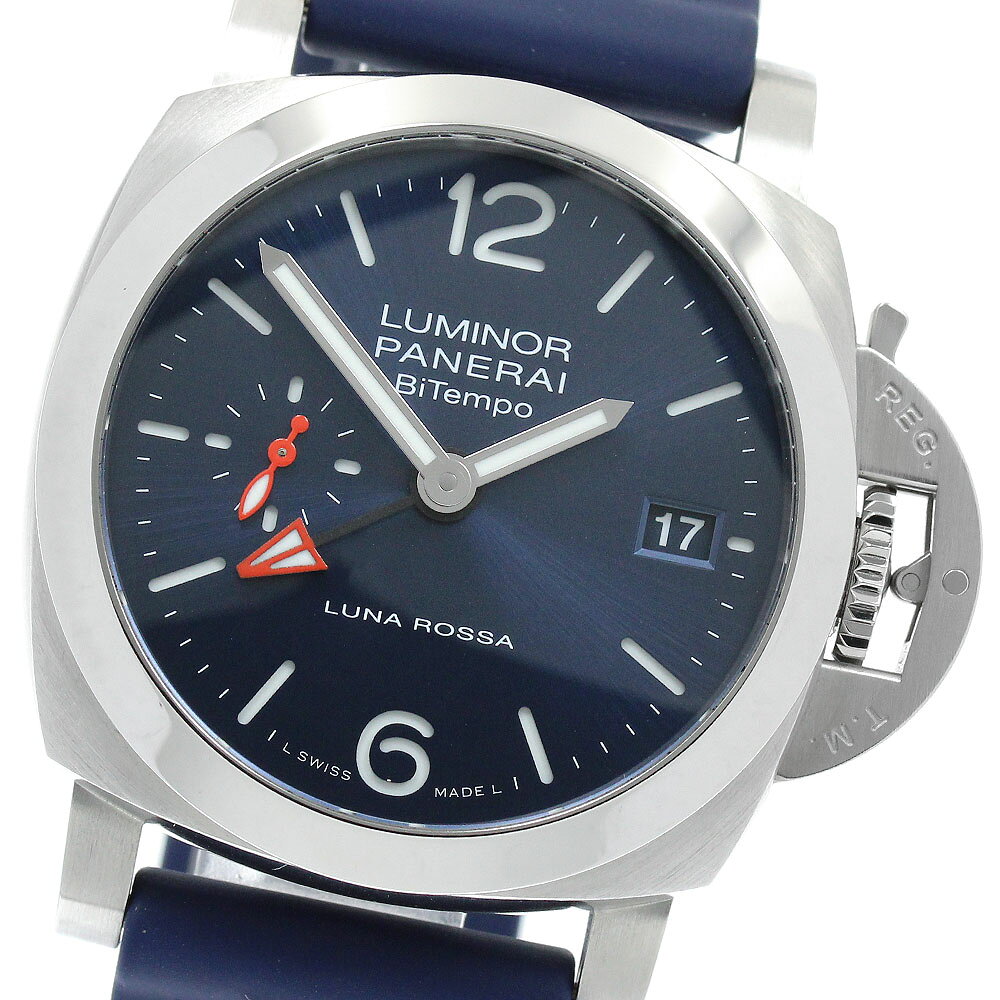 パネライ PANERAI PAM01404 ルミノール クアランタ ルナロッサ ビテンポ デイト GMT 自動巻き メンズ 良品 箱・保証書付き_969399【中古】