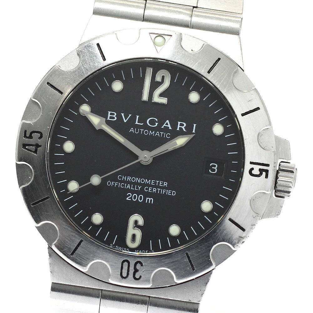 訳あり ブルガリ BVLGARI SD38S ディアゴノ スクーバ デイト 自動巻き