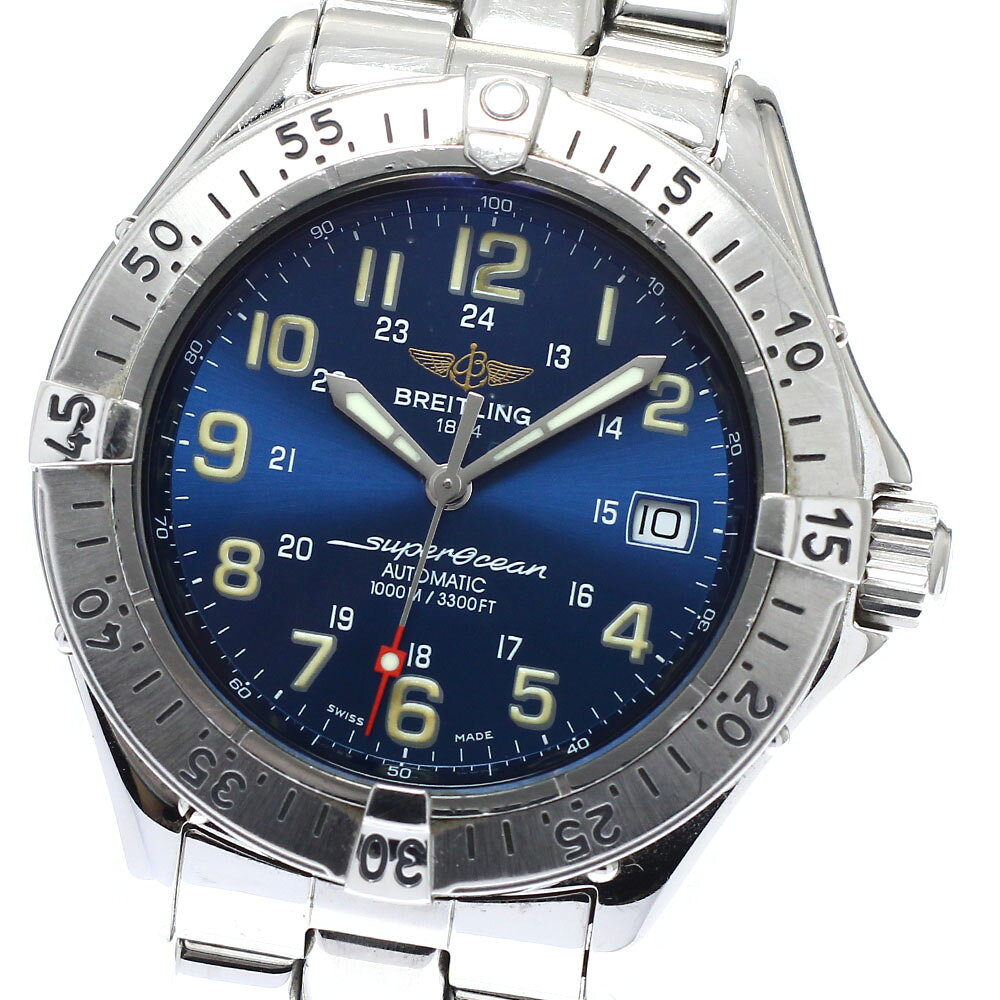 訳あり ブライトリング BREITLING A17040 スーパーオーシャン デイト 自動巻き メンズ _960534【中古】