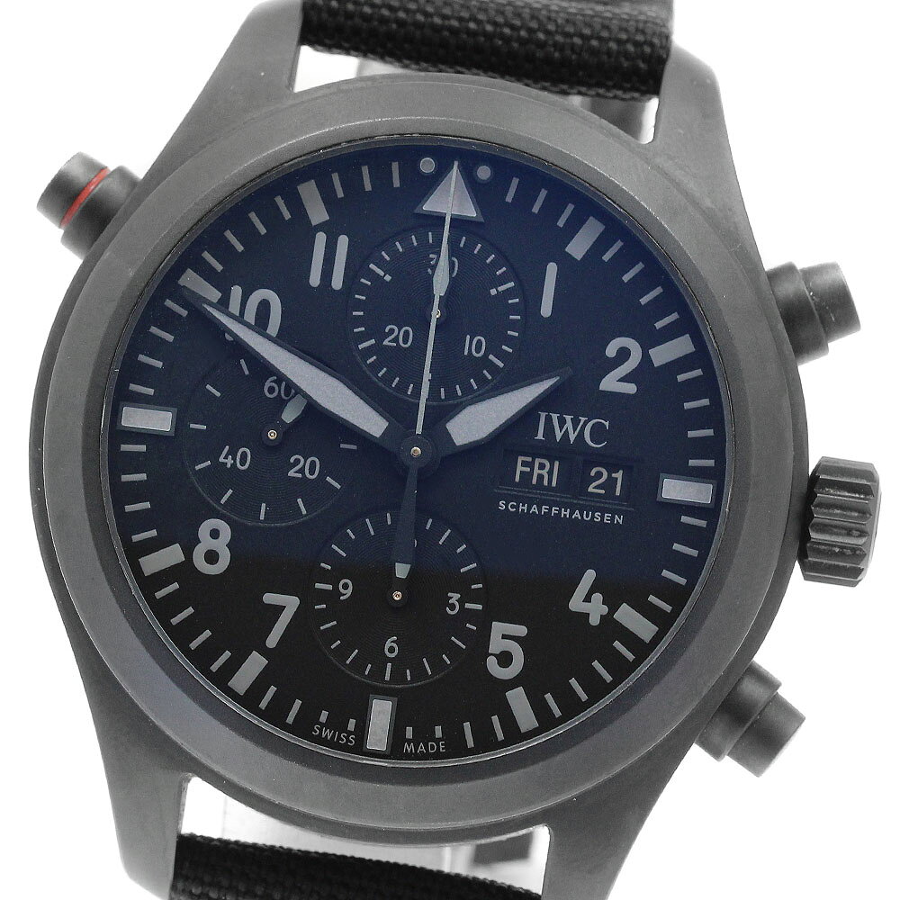 IWC IWC SCHAFFHAUSEN IW371815 パイロットウォッチ トップガン ダブルクロノグラフ 自動巻き メンズ 保証書付き_973331【中古】