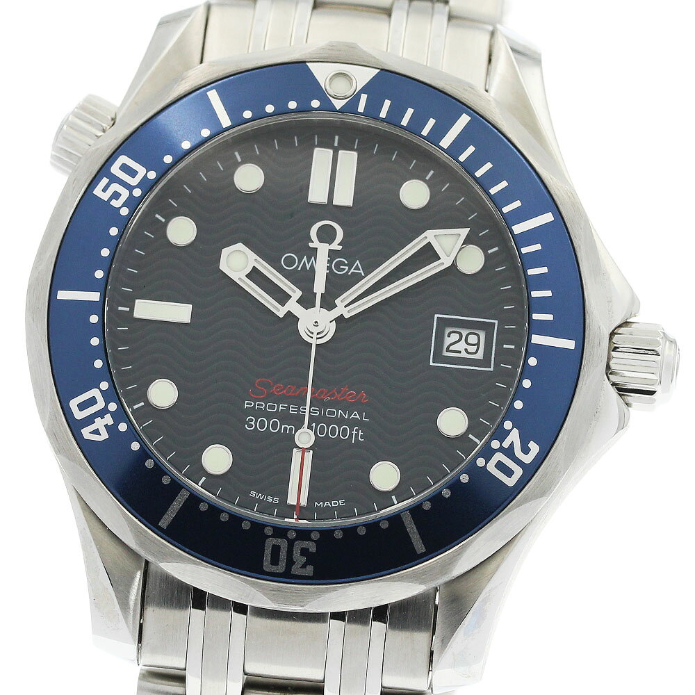 オメガ OMEGA 2223.80 シーマスター300 デイト クォーツ ボーイズ 極美品 保証書付き_973530【中古】
