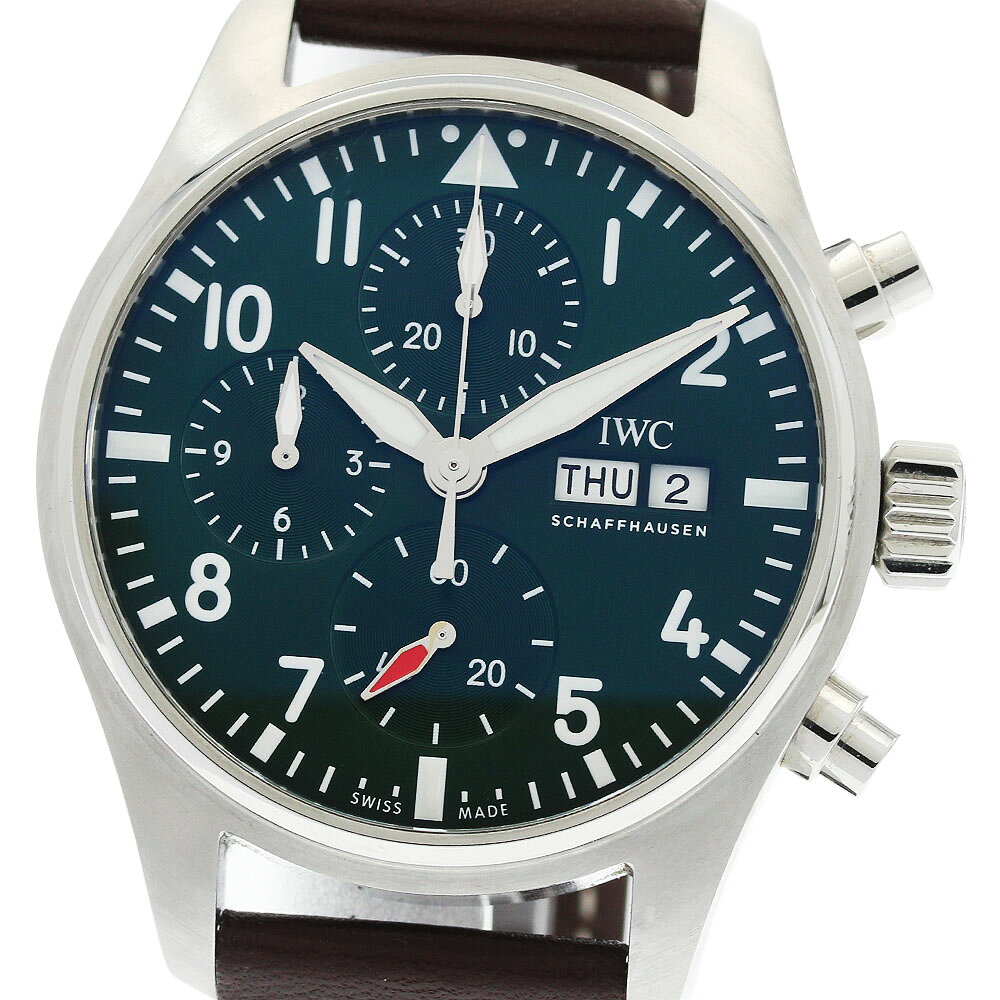 IWC SCHAFFHAUSEN IW388103 パイロットウォッチ クロノグラフ 41 デイデイト 自動巻き メンズ 良品 保証書付き_973537【中古】