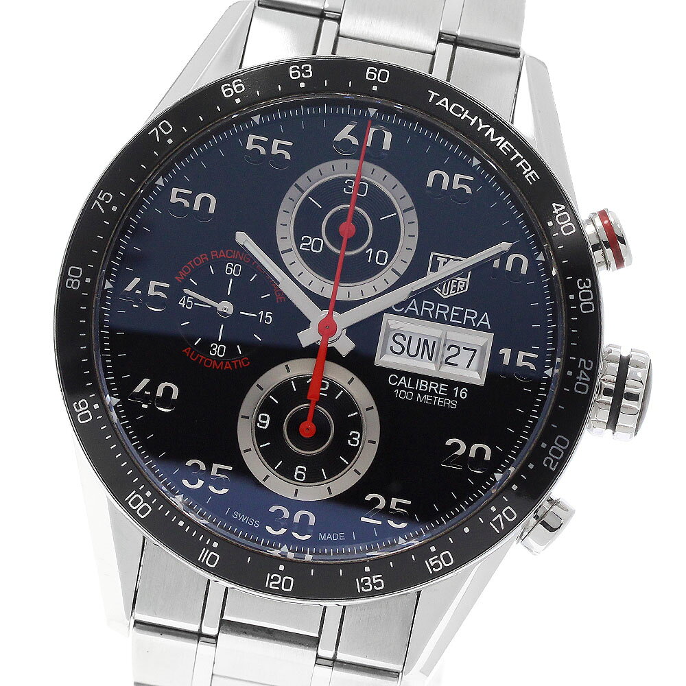 タグホイヤー TAG HEUER CV2A1E カレラ キャリバー16 タキメーター クロノグラフ デイデイト 自動巻き メンズ _967552【中古】