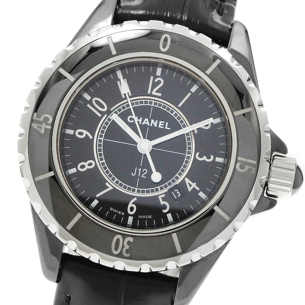 シャネル CHANEL H0680 J12 黒セラミック 33MM デイト クォーツ レディース 美品 _970820【中古】