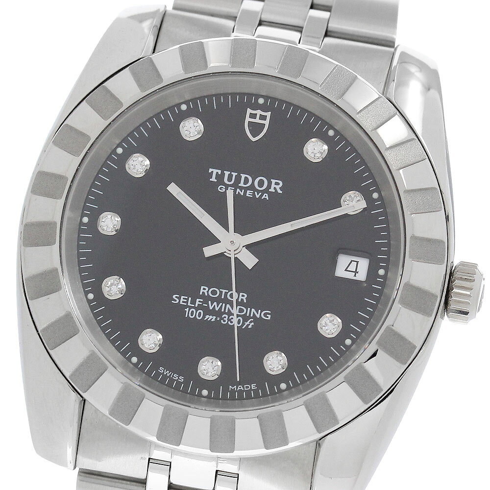 チュードル TUDOR 21010 クラシック デイト 10Pダイヤ 自動巻き メンズ 保証書付き_ ...