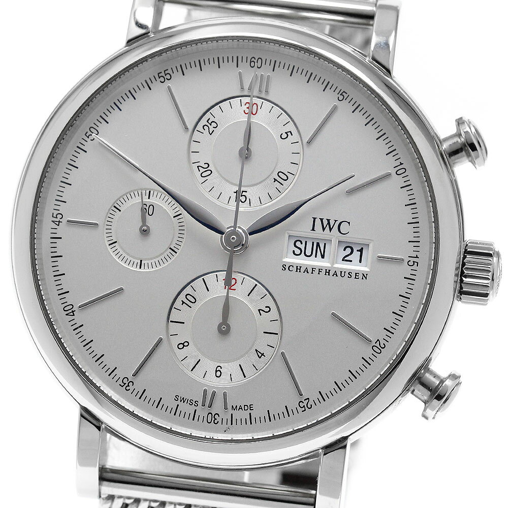 IWC IWC SCHAFFHAUSEN IW391028 ポートフィノ クロノグラフ デイデイト 自動巻き メンズ 美品 保証書付き_973293