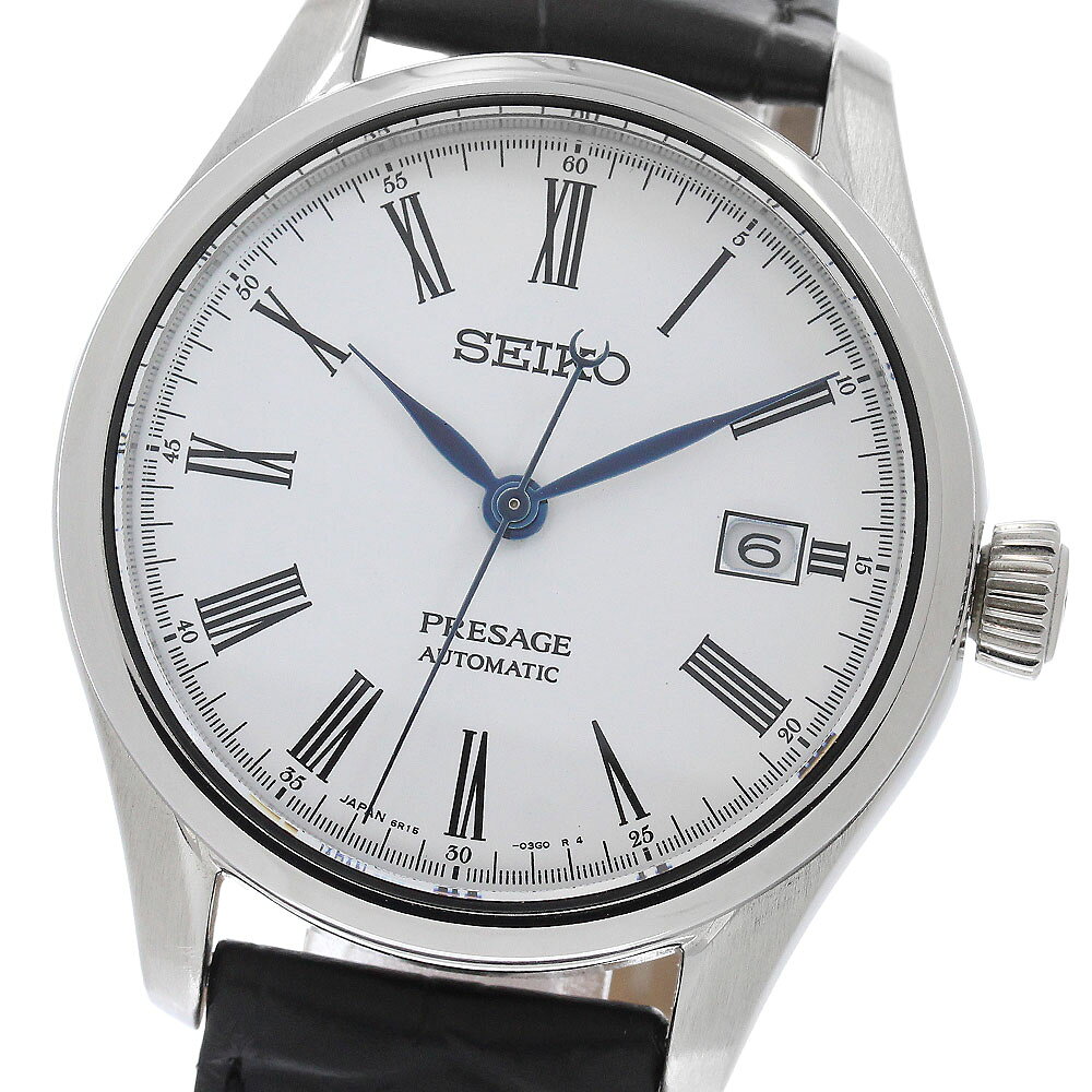 セイコー SEIKO SARX049/6R15-03V0 プレザージュ デイト 琺瑯文字盤 自動巻き メンズ 良品 箱・保証書付き_970590【中古】