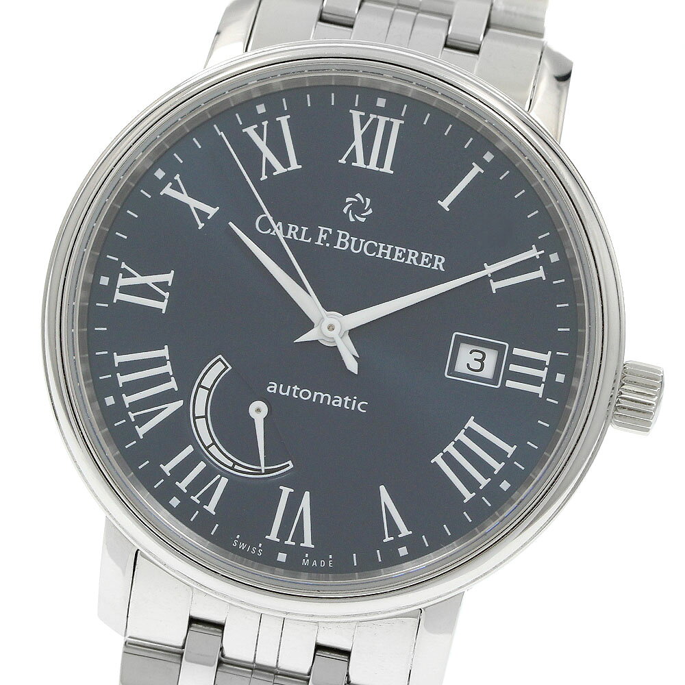 カール F.ブヘラ CARL F.BUCHERER 00.10323.08.51.21 アダマビ デイト パワーリザーブ 自動巻き メンズ 良品 保証書付き_973457【中古】