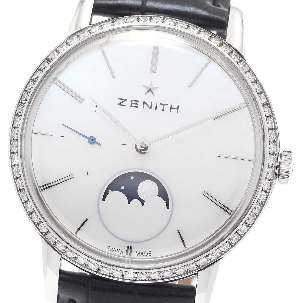ゼニス ZENITH 16.2320.692 エリート・レディ ムーンフェイズ ダイヤベゼル 自動巻き レディース 良品 _968957【中古】