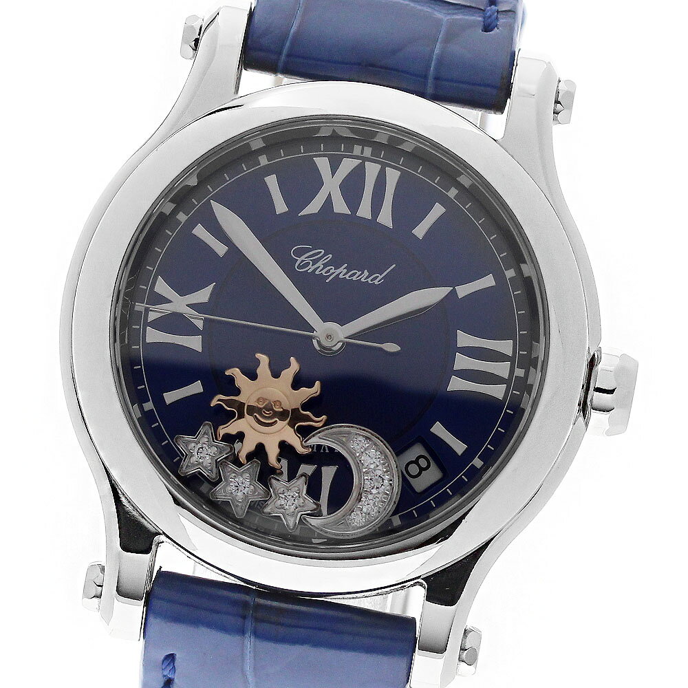 ショパール Chopard 278559-3011 ハッピースポーツ サン ムーン＆スター デイト 自動巻き ボーイズ 美品 _970894【中古】