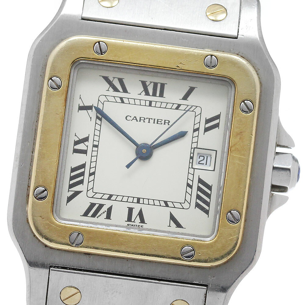 カルティエ CARTIER 81036283 サントスガルベ LM YGベゼル デイト 自動巻き メンズ _972937【中古】