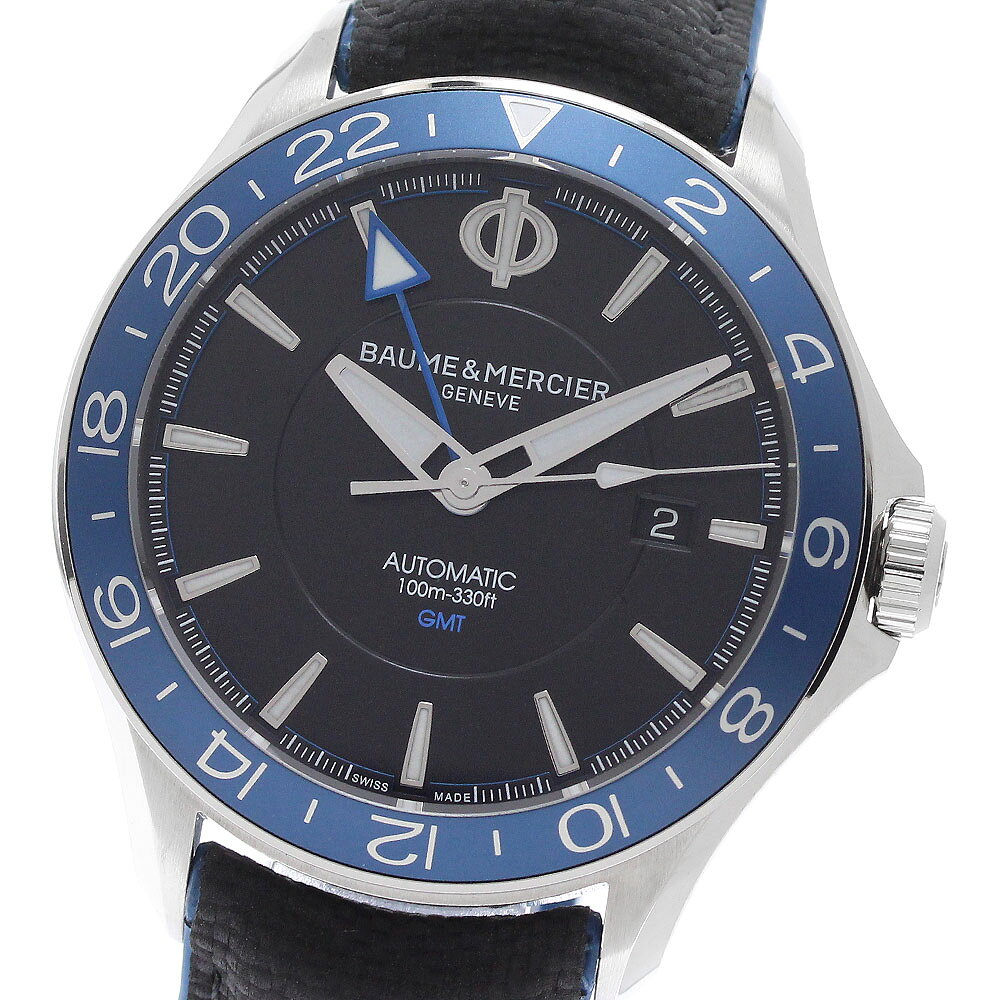 ボーム＆メルシェ Baume & Mercier M0A10486 クリフトン クラブ GMT デイト 自動巻き メンズ 極美品 保証書付き_973415【中古】