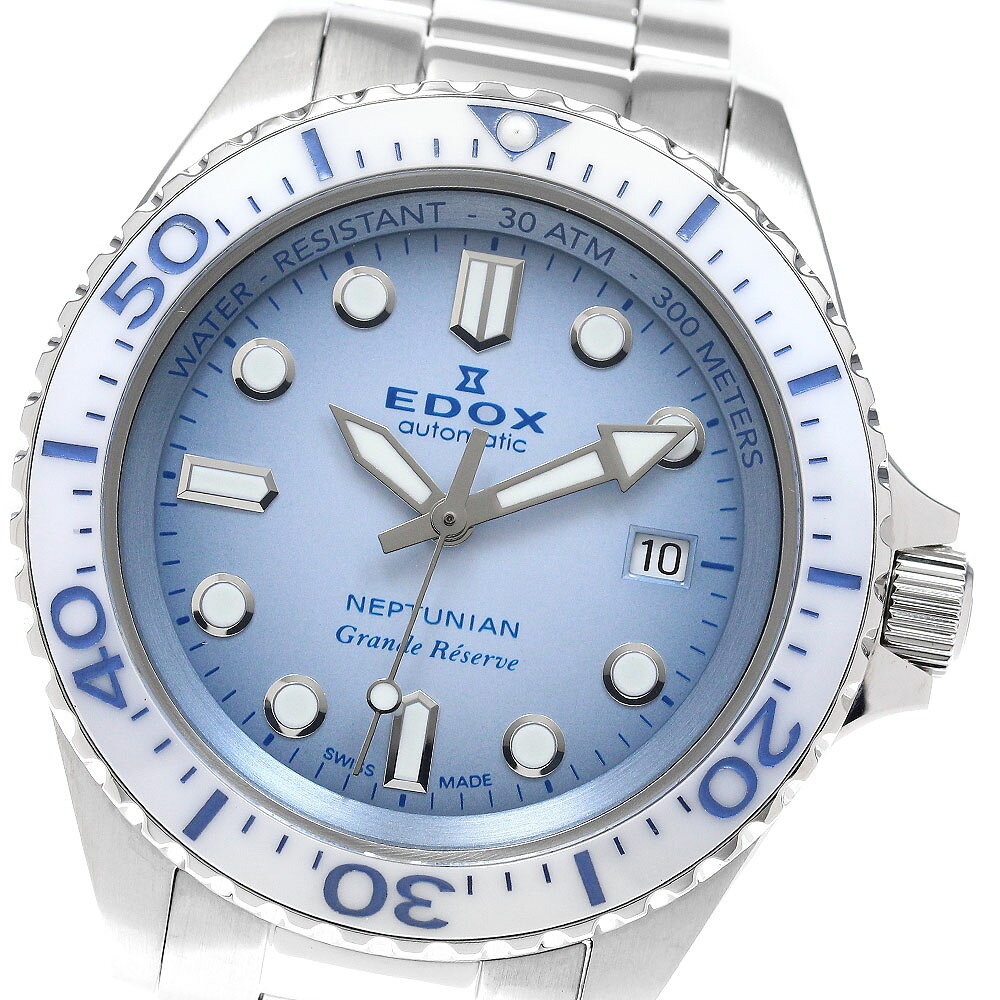エドックス EDOX 80801 ネプチュニアン グランデ リザーブ デイト 自動巻き メンズ 美品 保証書付き_962708【中古】
