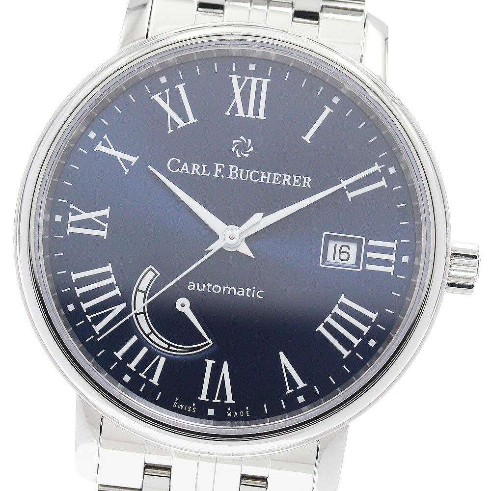 カール F.ブヘラ CARL F.BUCHERER 10323.08 アダマビ デイト パワーリザーブ 自動巻き メンズ 美品 保証書付き_973999【中古】