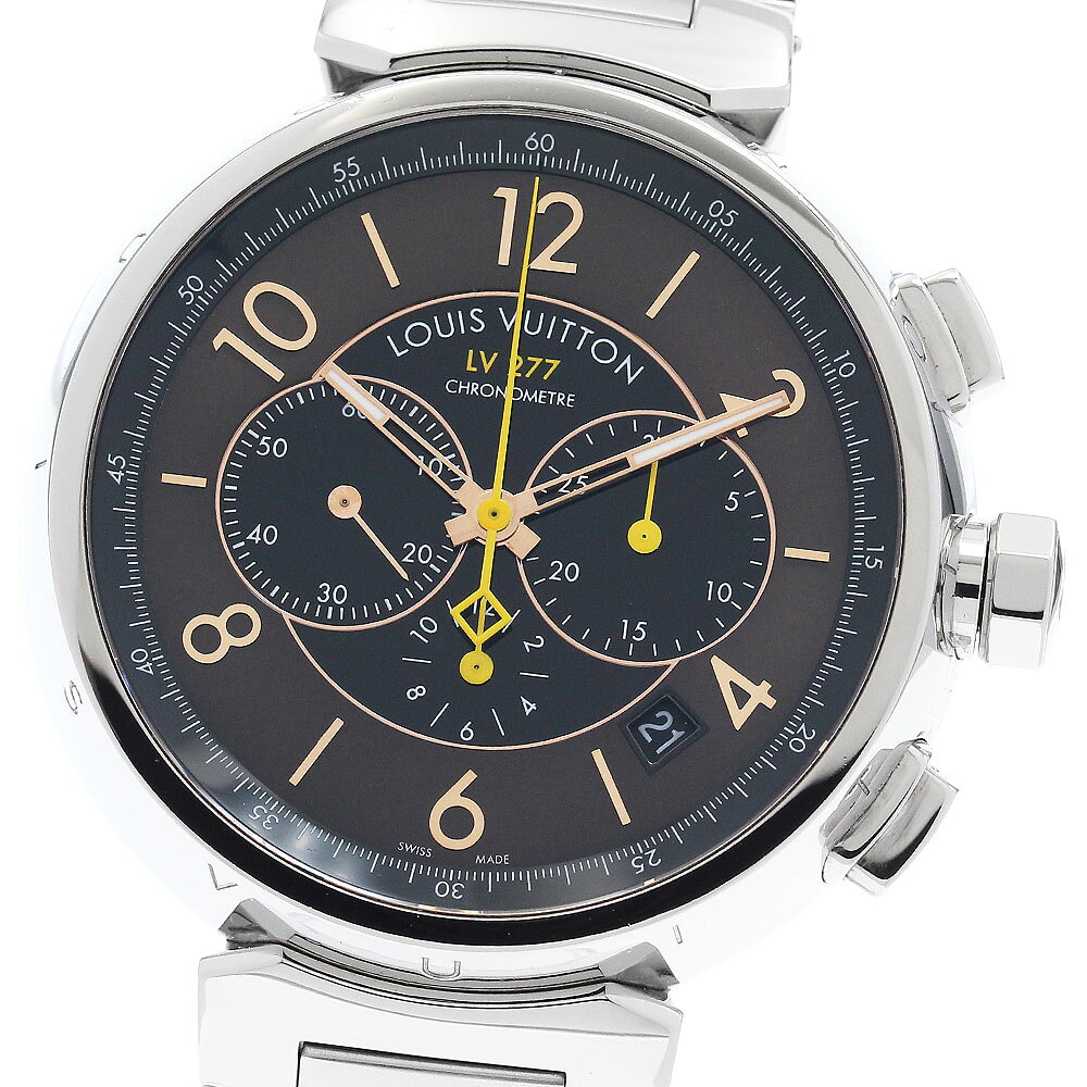 ルイ・ヴィトン LOUIS VUITTON Q114A タンブール エルプリメロ クロノグラフ デイト 自動巻き メンズ 良品 箱・保証書付き_959567【中古】