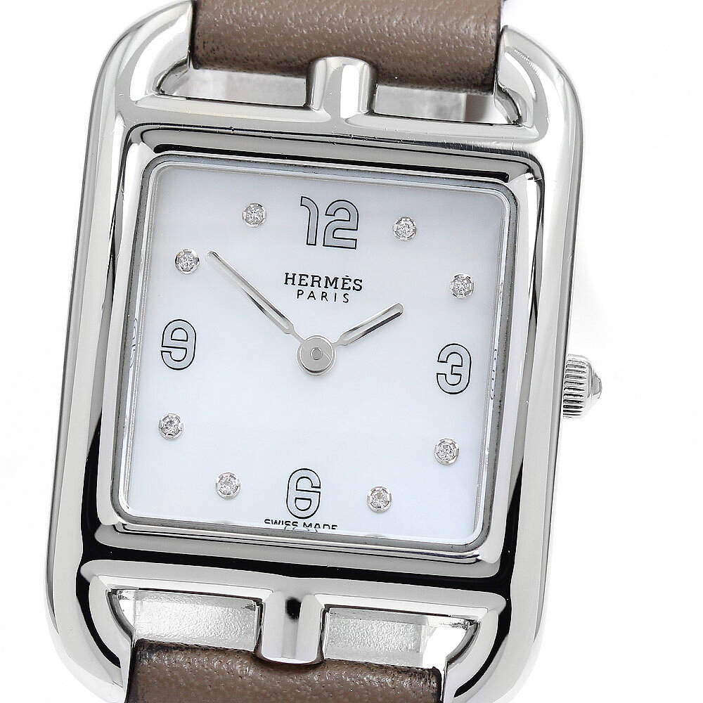 エルメス HERMES CC1.210a ケープコッド 8Pダイヤ クォーツ レディース 良品 箱・保証書付き_971590【中古】