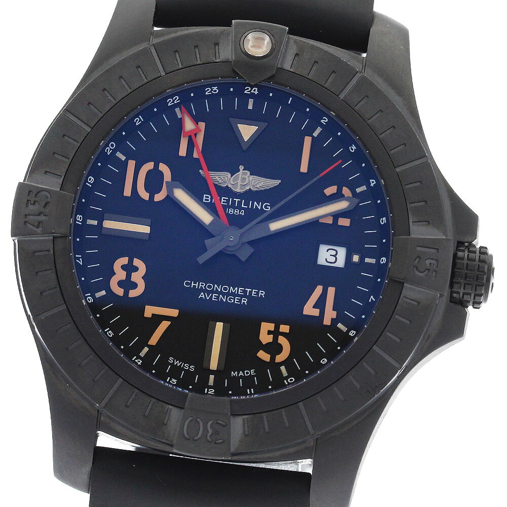 ベルト訳あり ブライトリング BREITLING V32395 アベンジャー GMT 45 ナイトミッション 自動巻き メンズ 保証書付き_973951【中古】