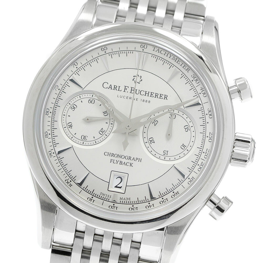 カール F.ブヘラ CARL F.BUCHERER 00.10919.08.13.21 マネロ フライバック デイト クロノグラフ 自動巻き メンズ 良品 保証書付き_974003【中古】