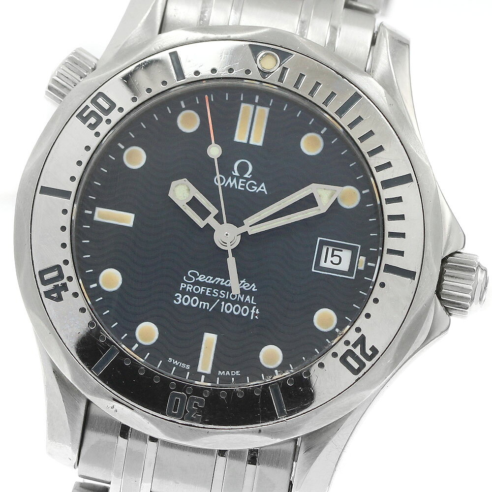 オメガ OMEGA 2562.80 シーマスター300 デイト クォーツ ボーイズ 保証書付き_965804【中古】