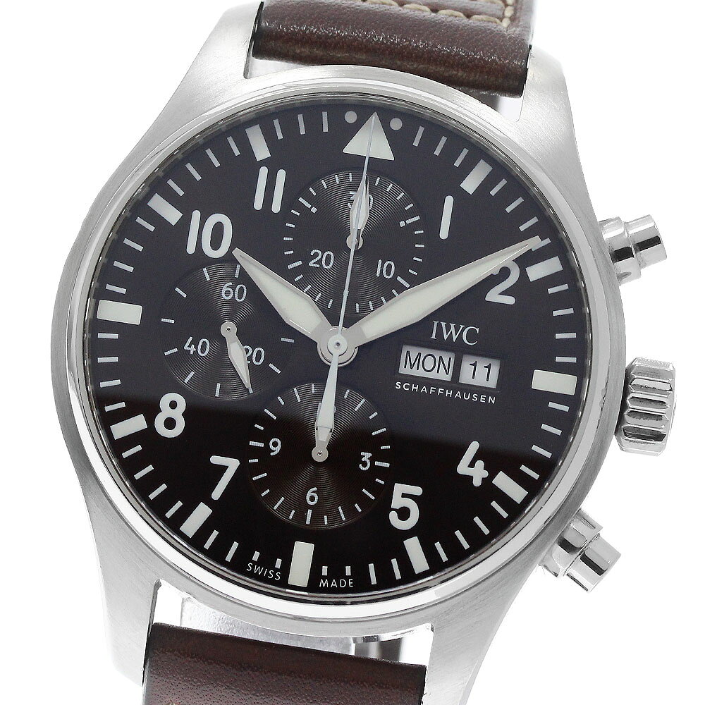 IWC SCHAFFHAUSEN IW377713 パイロットウォッチ アントワーヌ ド サンテグジュペリ クロノグラフ 自動巻き メンズ 保証書付き_968970【中古】