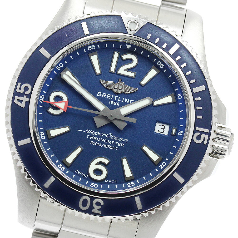 ブライトリング BREITLING A17366 スーパーオーシャン 42 デイト 自動巻き メンズ 保証書付き_973939【中古】