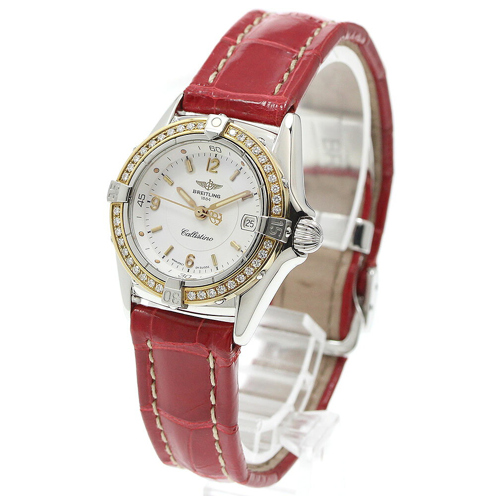 CLOSERのブライトリング BREITLING D52045 カリスティーノ ダイヤベゼル デイト クォーツ レディース _970661【中古】｜アングル2