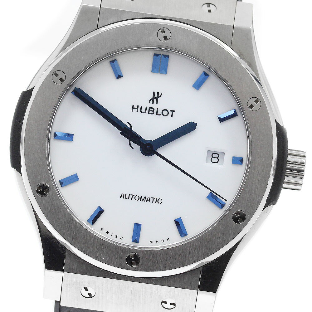 ウブロ HUBLOT 542.NX.2210.LR.JPN17 クラシックフュージョン ホワイトシャイニーブルー 日本限定 自動巻き メンズ 美品 箱付き_975173
