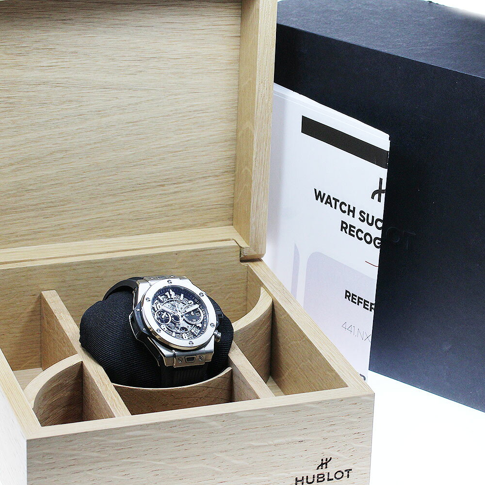 CLOSERのウブロ HUBLOT 441.NX.1171.RX ビッグバン ウニコ チタニウム クロノグラフ 自動巻き メンズ 箱付き_965429【中古】｜アングル2