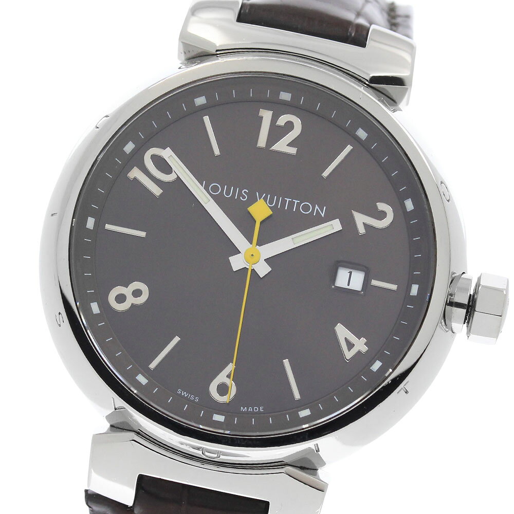ルイ・ヴィトン LOUIS VUITTON Q1111 タンブール デイト クォーツ メンズ _972956【中古】