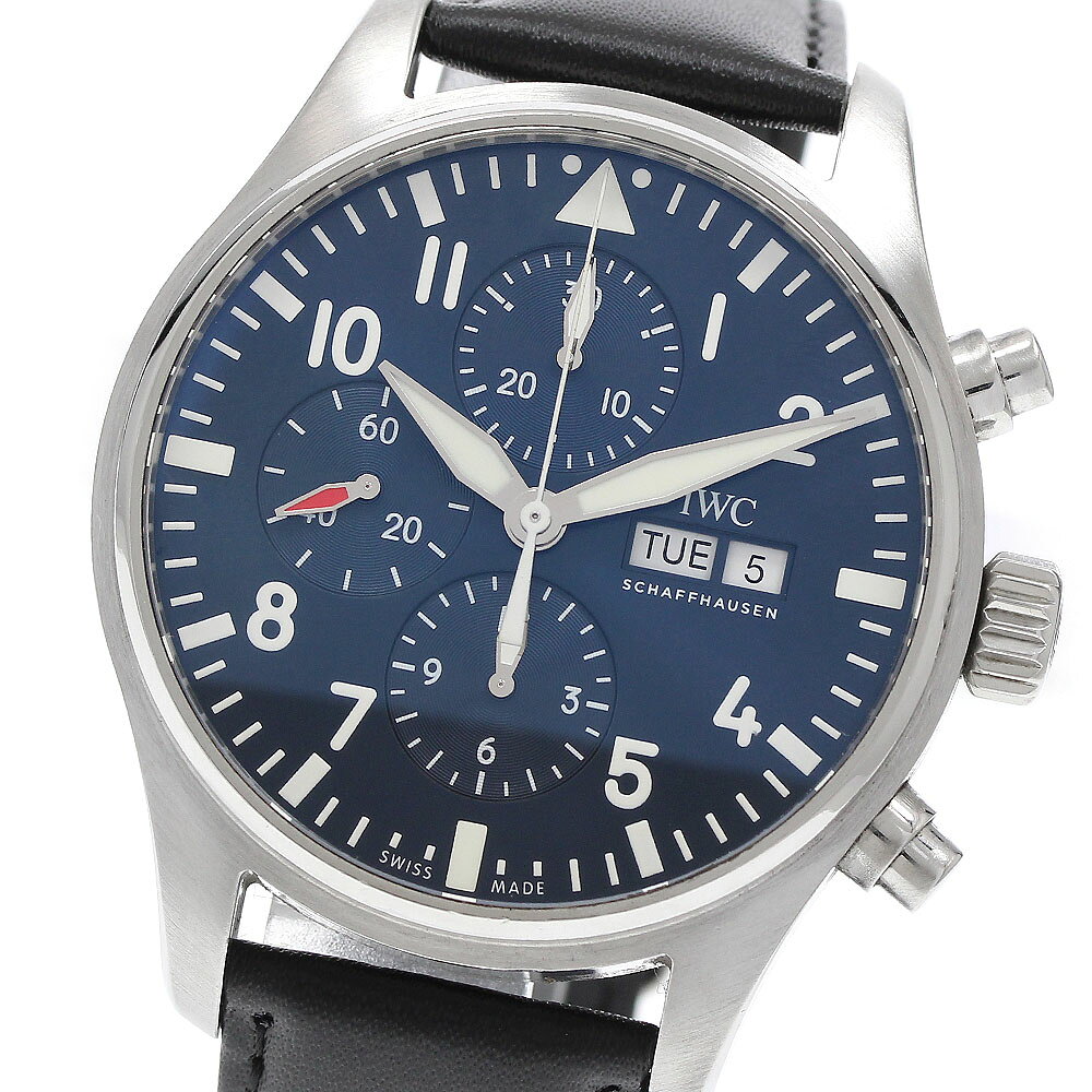 IWC IWC SCHAFFHAUSEN IW377714 パイロットウォッチ プティ プランス デイデイト クロノグラフ 自動巻き メンズ 良品 保証書付き_973117