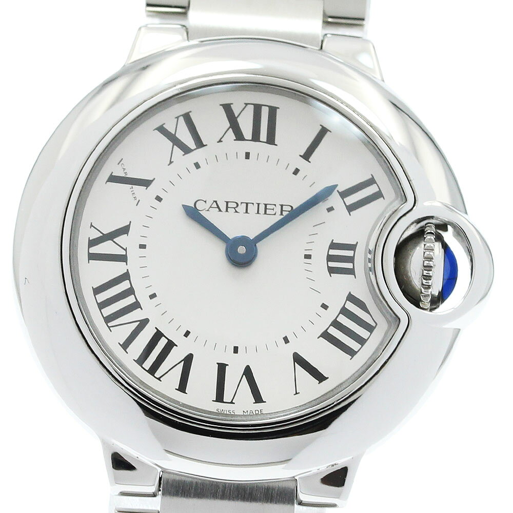 カルティエ CARTIER W69010Z4 バロンブルー SM クォーツ レディース 美品 _969035【中古】