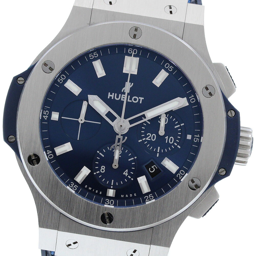 ウブロ HUBLOT 301.SX.7170.LR ビッグバン スチール ブルー クロノグラフ デイト 自動巻き メンズ 美品 _958256