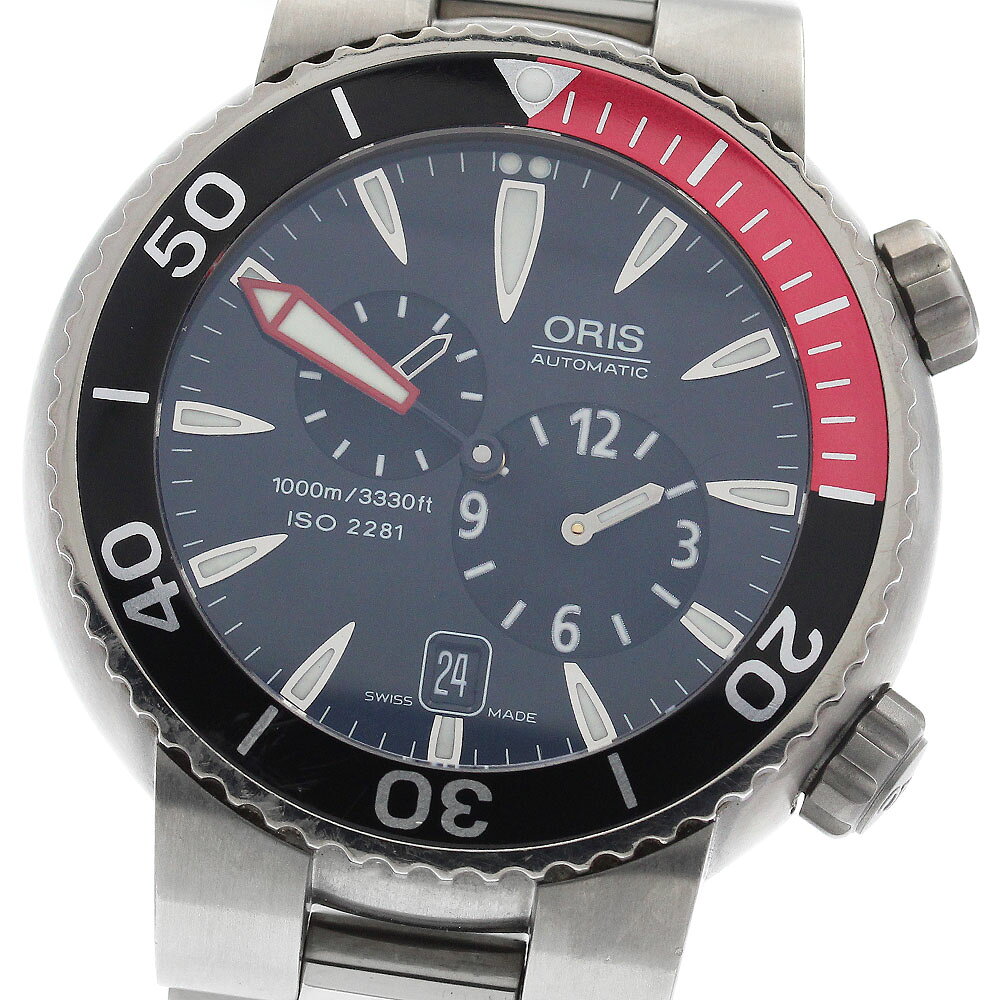 オリス ORIS 649-7541 レギュレーター ダイバーズ デイト 自動巻き メンズ 箱・保証書付き_970457【中古】
