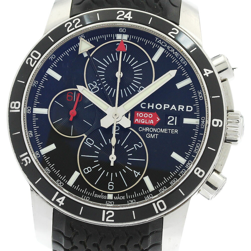 ショパール Chopard 168550-3001 ミッレミリア2012 GMT クロノグラフ 限定2012本 デイト 自動巻き メンズ 保証書付き_974074