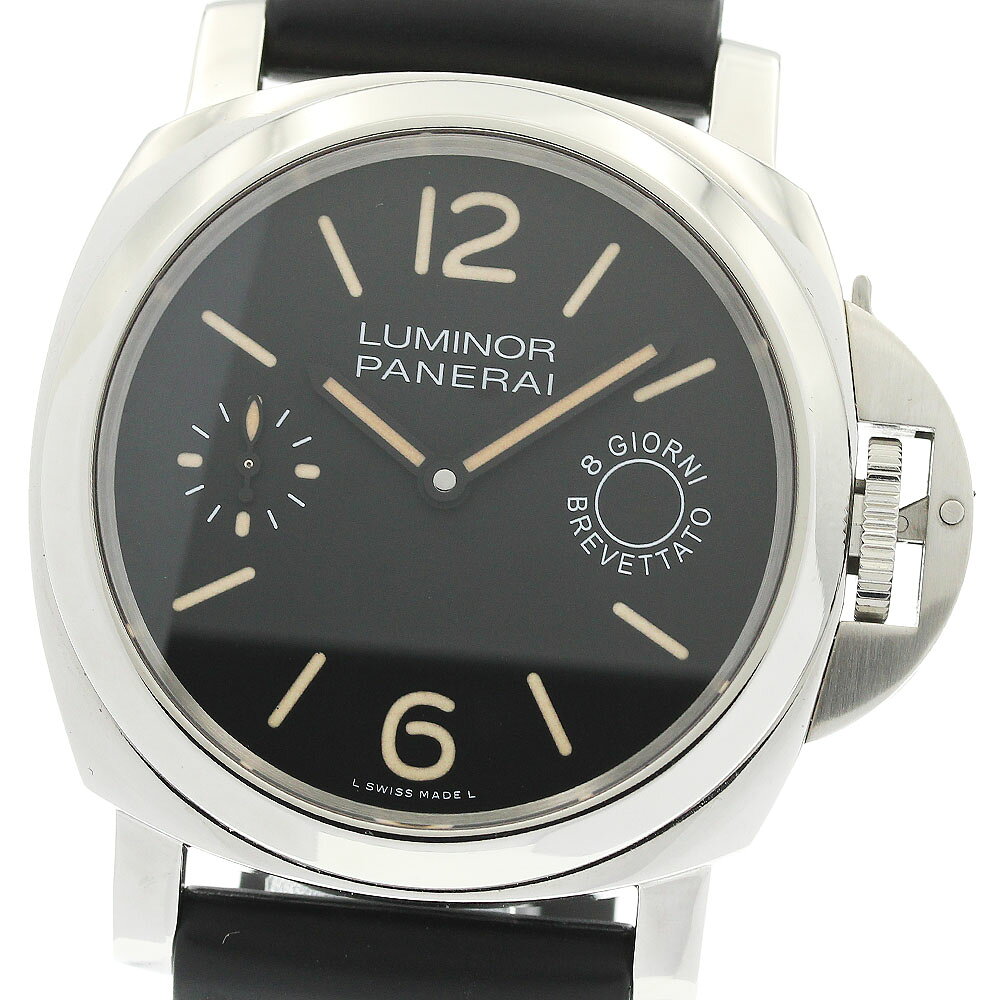 パネライ PANERAI PAM00590 ルミノール マリーナ 8デイズ アッチャイオ 手巻き メンズ 良品 保証書付き_973917